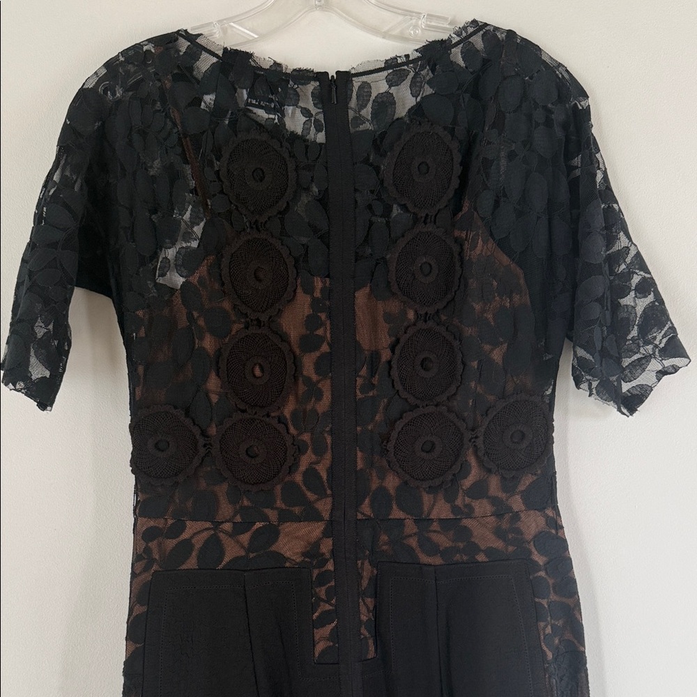 Anthropologie Byron Lars Black Lace Midi Dress - Picture 11 of 12